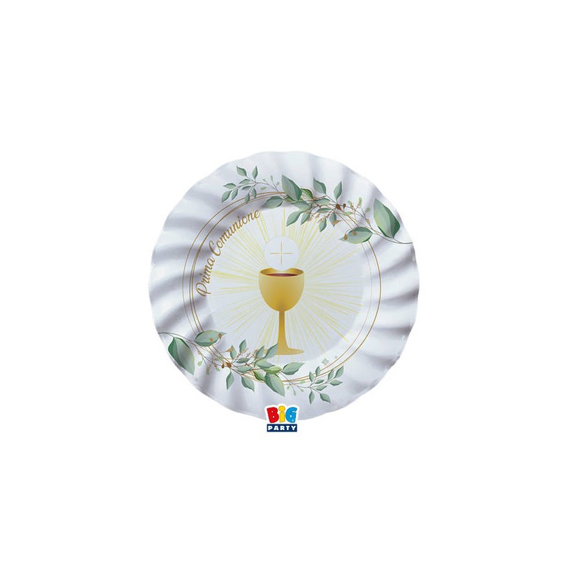PIATTI CARTA PIANI ø20cm COMUNIONE OLIVE GREEN 8pz