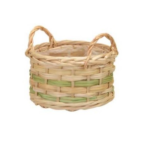 CESTO NATURALE CON MANICI Ø17x12cm