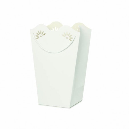 SHOPPER CARTA DAISY KRAFT 24x35+15x15cm WHITE BIANCO