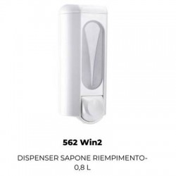 DISPENSER SAPONE LIQUIDO A RABBOCCO 0.8lt BIANCO 562 WIN2