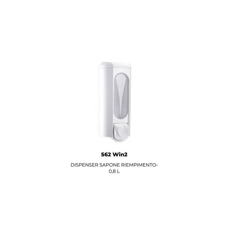 DISPENSER SAPONE LIQUIDO A RABBOCCO 0.8lt BIANCO 562 WIN2