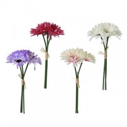 GERBERA SU STELO 26cm 3pz COLORI ASS.TI