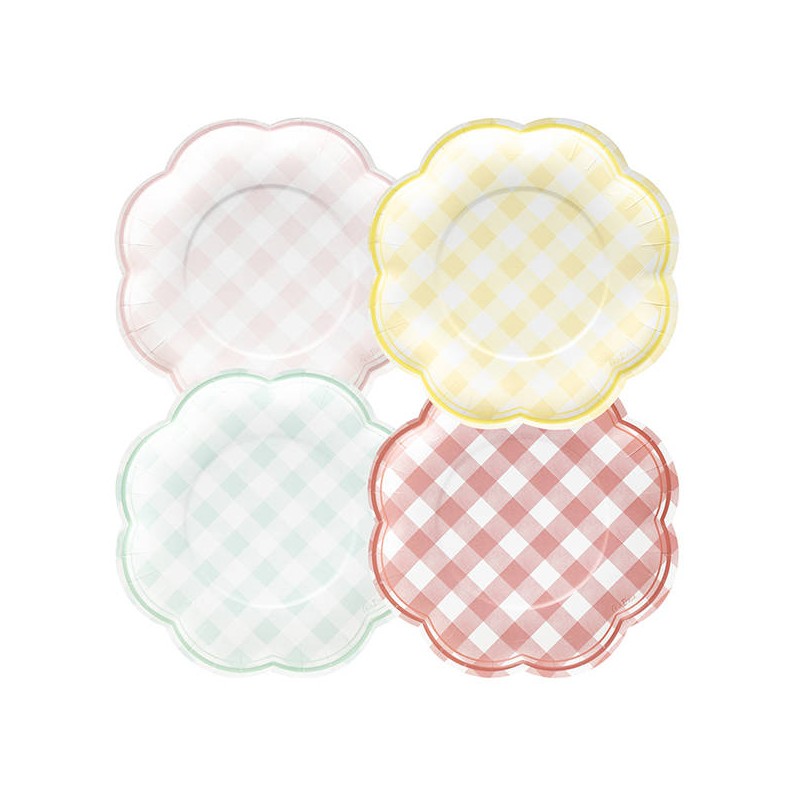 PIATTI DAMIER 20cm COLORI ASSORTITI 8pz