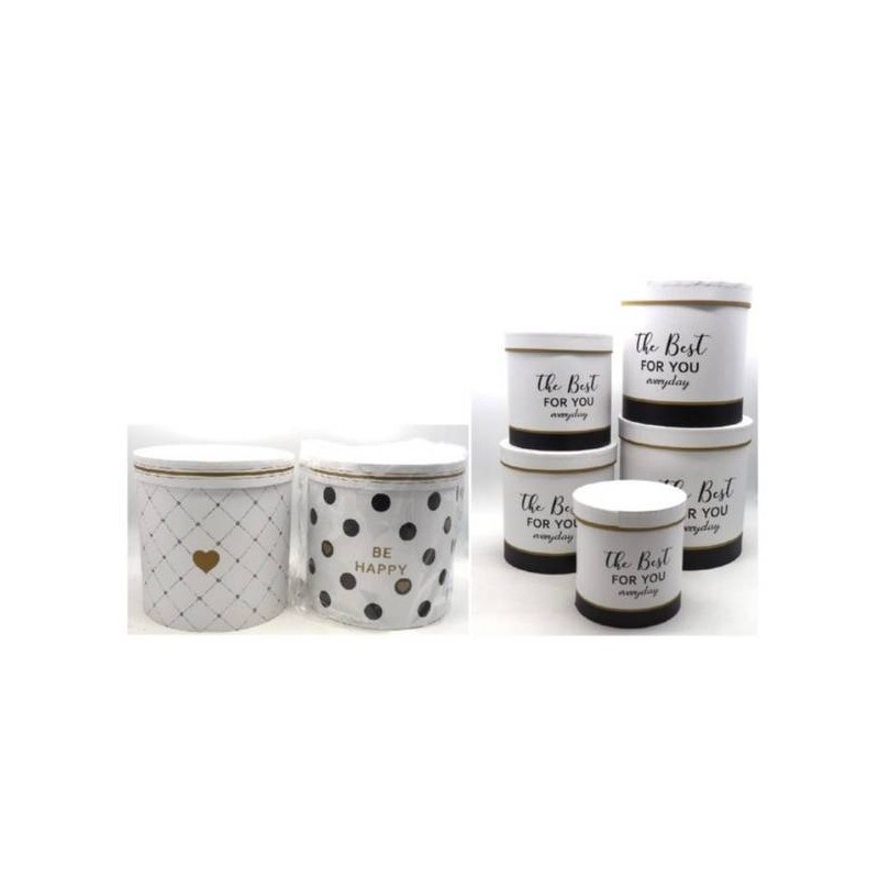 SCATOLA CARTONE TONDA DISEGNI ASS.TI 22x22x 2/5