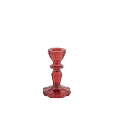 CANDELABRO IN VETRO ø7cm H.10,7cm ROSSO