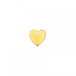 PALLONE MYLAR CUORE 18 45cm GIALLO BANANA SATIN