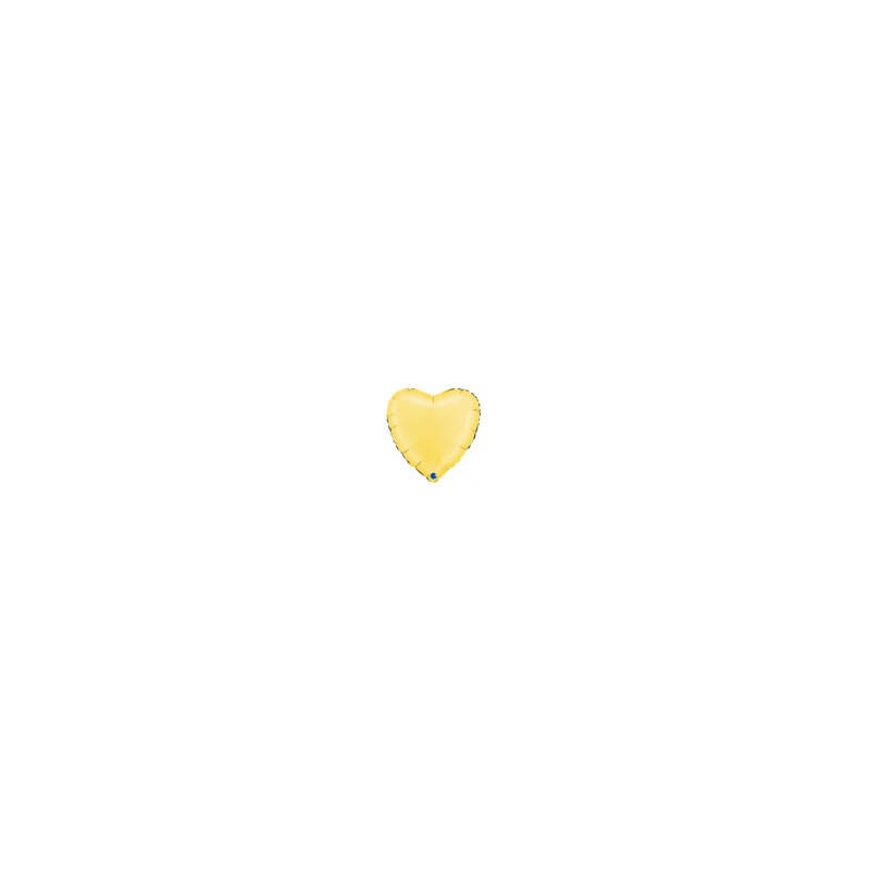 PALLONE MYLAR CUORE 18 45cm GIALLO BANANA SATIN