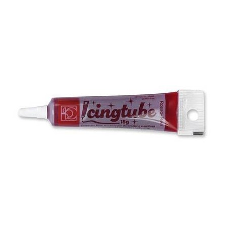 ICING TUBE PER DECORAZIONE E SCRITTE 18gr ROSSO GLITTER