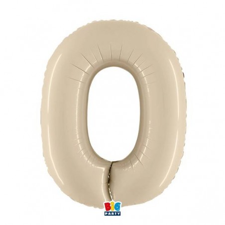 PALLONE NUMERO 0 MYLAR 102cm 40 CREMA