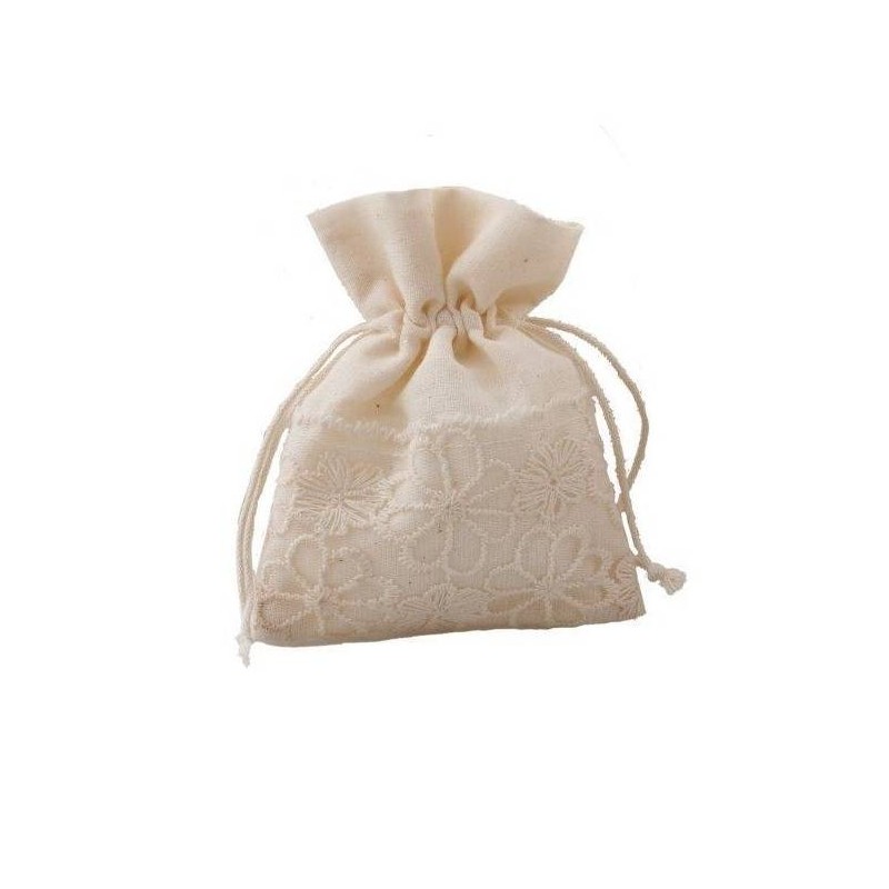 SACCHETTO IN PIZZO ECRU' H.13cm 12pz