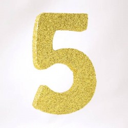 NUMERO POLISTIROLO GLITTER mm120x90 5 ORO