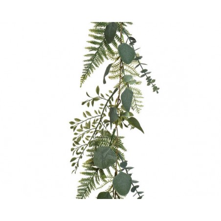 GHIRLANDA CON FOGLIE VERDI E FELCE H.180cm