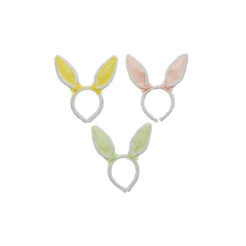 CERCHIETTO ORECCHIE CONIGLIO H.24cm 3ass.ti 1pz