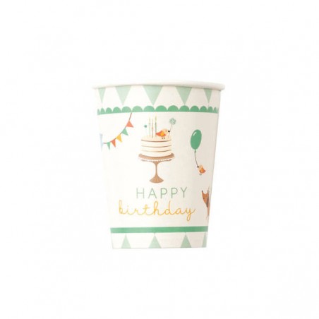 BICCHIERI 250cc HAPPY BIRTHDAY KIDS 8pz