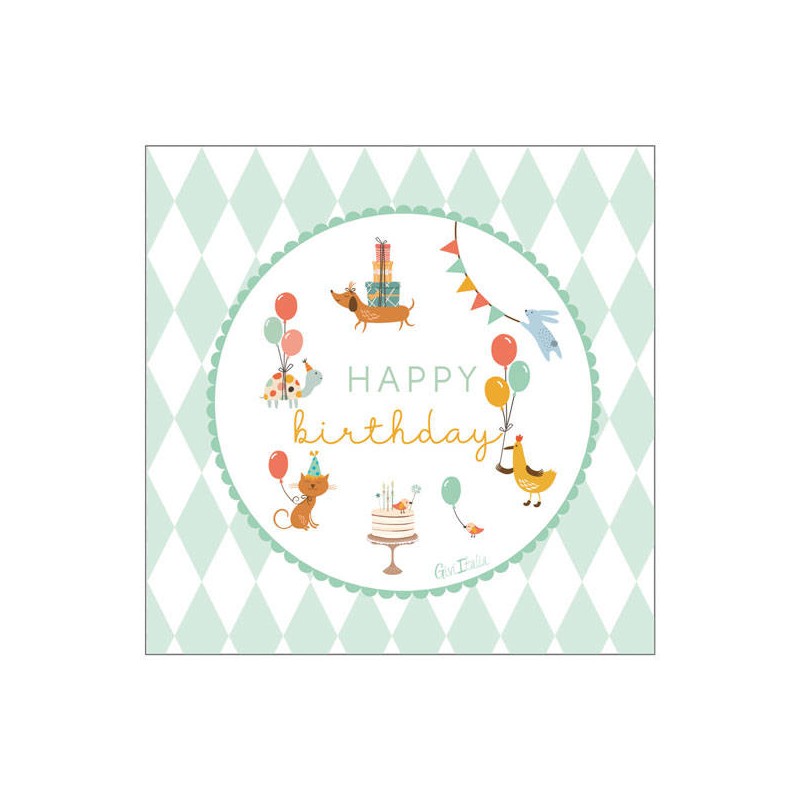 TOVAGLIOLI 33x33 HAPPY BIRTHDAY KIDS 16pz