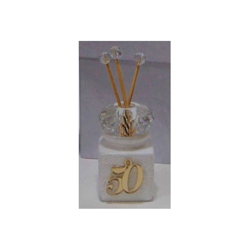 VASETTO PROFUMATORE 50°ANNIVERSARIO 5x5cm C/STECCHI