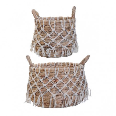 CESTO IN CORDA C/RETE E MANICI ø34cm