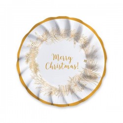 PIATTI FONDI CARTA ø24cm CHRISTMAS GOLD 6pz