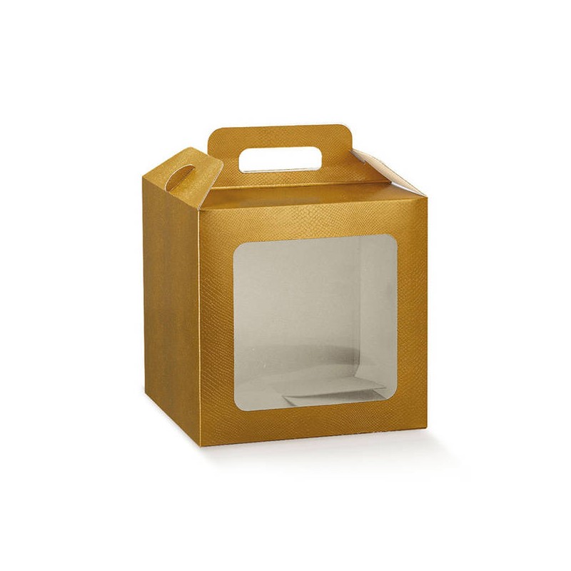 VALIGETTA C/FINESTRA 21x21x21cm SKIN ORO