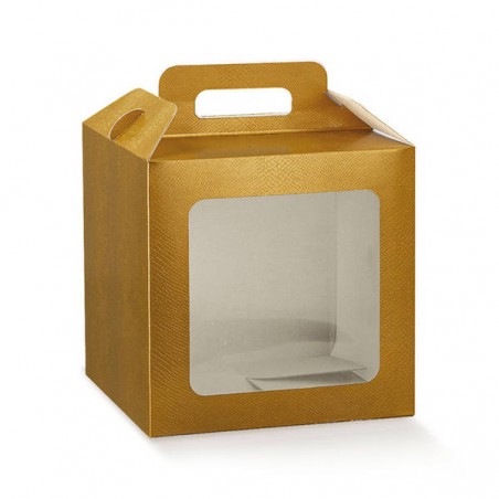 VALIGETTA C/FINESTRA 21x21x21cm SKIN ORO