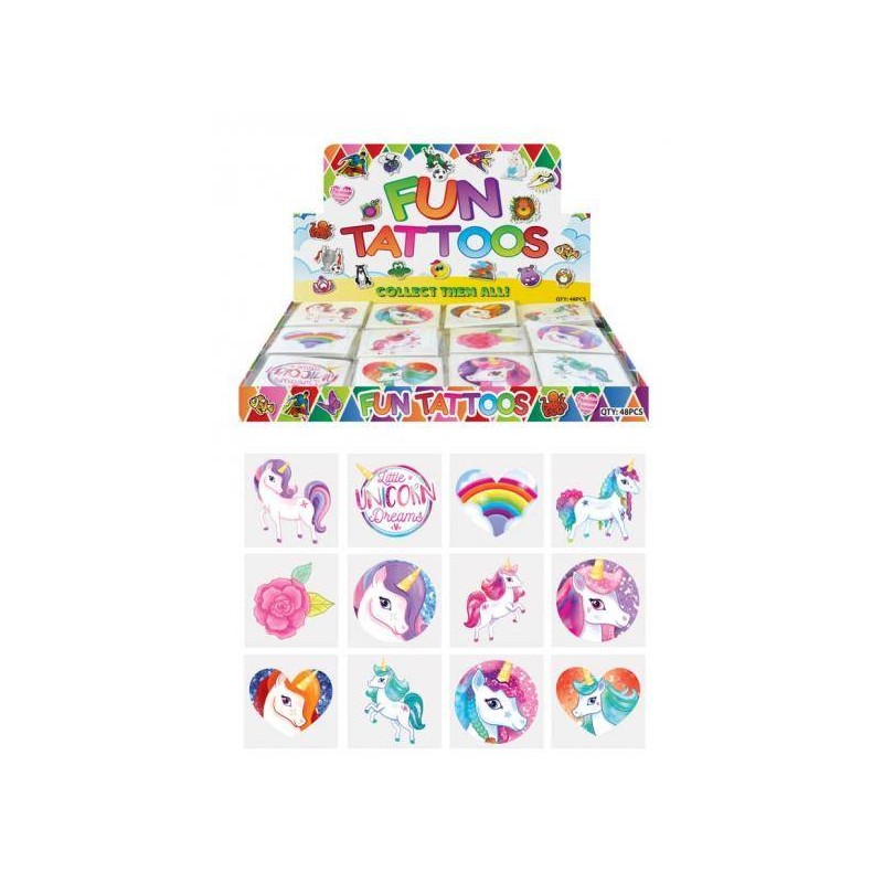 TATUAGGI ASSORTITI UNICORNO 12pz