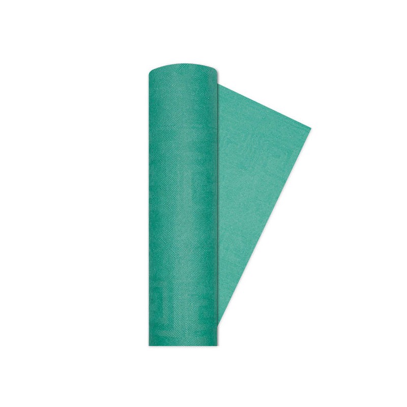 TOVAGLIA ROTOLO 1,20x5mt DAMASCATA VERDE SMERALDO BIG PARTY