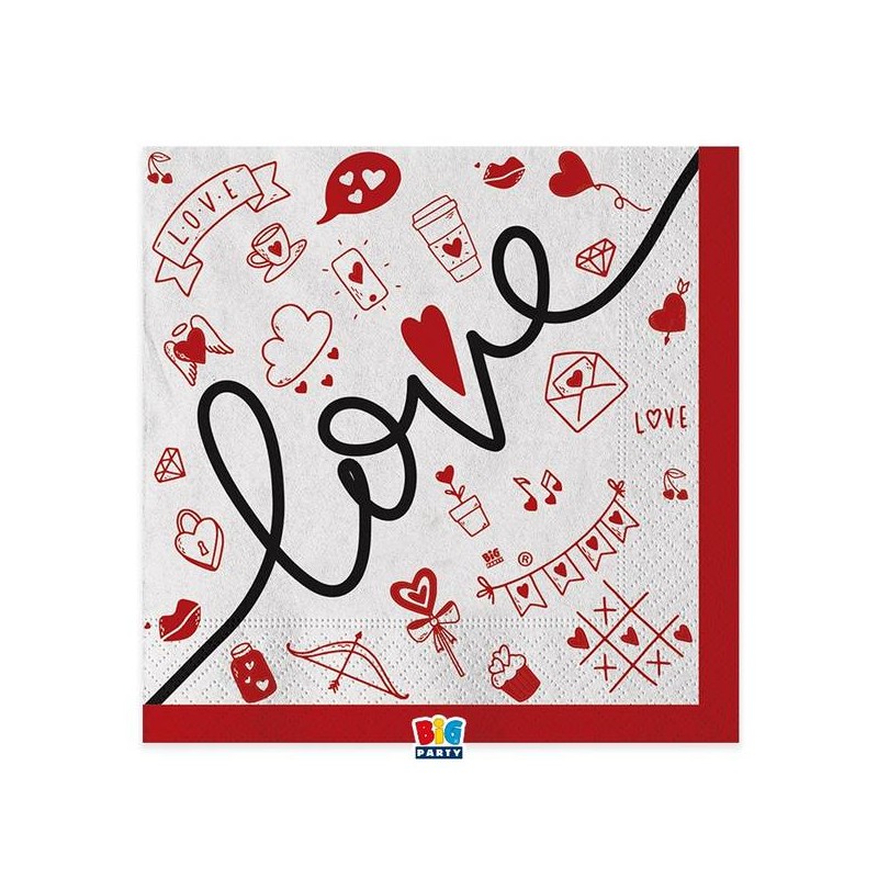 TOVAGLIOLI 33x33 LOVE c/diesgni 16pz