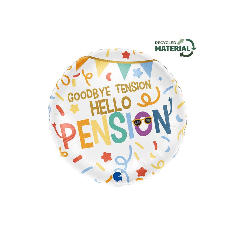 PALLONE MYLAR 18 46cm HELLO PENSIONE