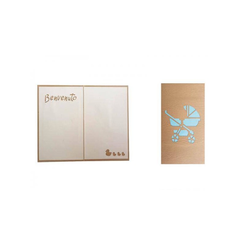 BIGLIETTO AUGURI LASER ART BENVENUTA BIMBO 4230