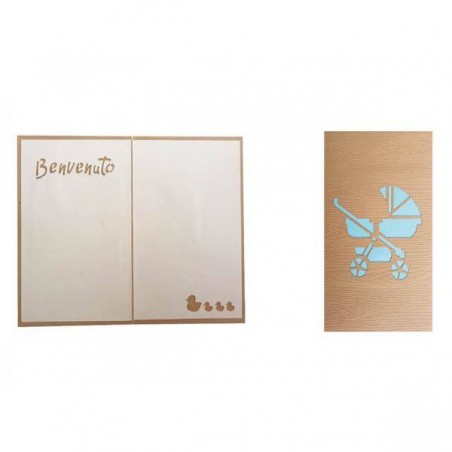 BIGLIETTO AUGURI LASER ART BENVENUTA BIMBO 4230