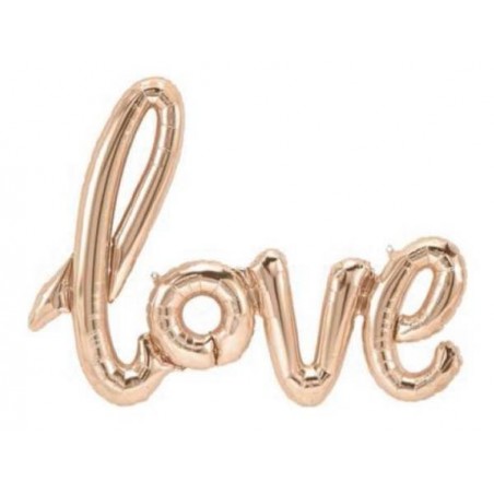 PALLONE MYLAR SCRITTA love ROSEGOLD 106cm
