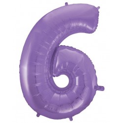 PALLONE NUMERO 6 MYLAR 102cm 40 VELVET LILLA