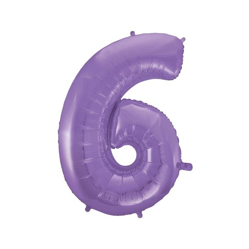 PALLONE NUMERO 6 MYLAR 102cm 40 VELVET LILLA