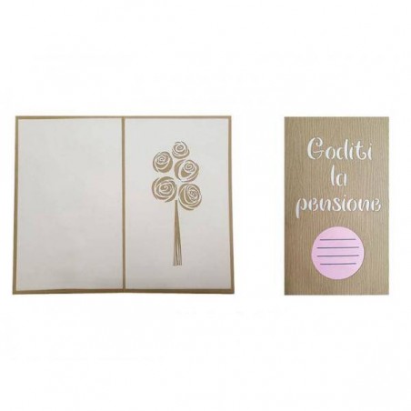 BIGLIETTO AUGURI LASER ART PENSIONE LEI 4239