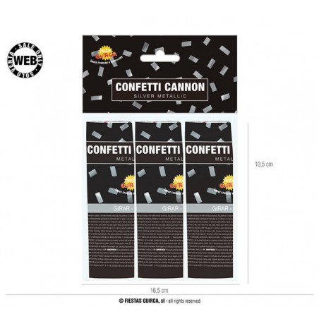 SPARA CORIANDOLI 10,5cm 3pz ARGENTO