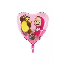 PALLONE MYLAR MASHA & ORSO CUORE 18 43cm