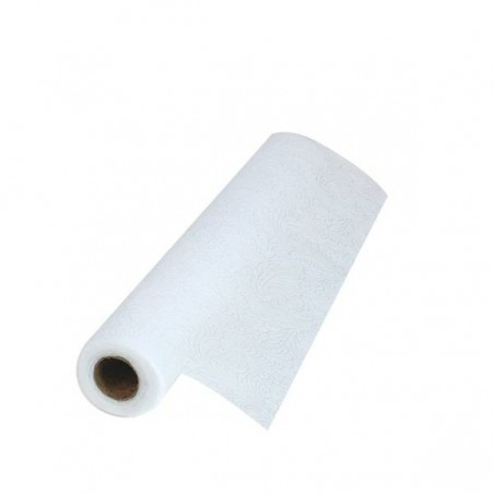 RUNNER TNT STAMPATO A RILIEVO FLORAL 40x5mt BIANCO