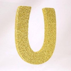 LETTERA POLISTIROLO GLITTER ORO mm120x90 U
