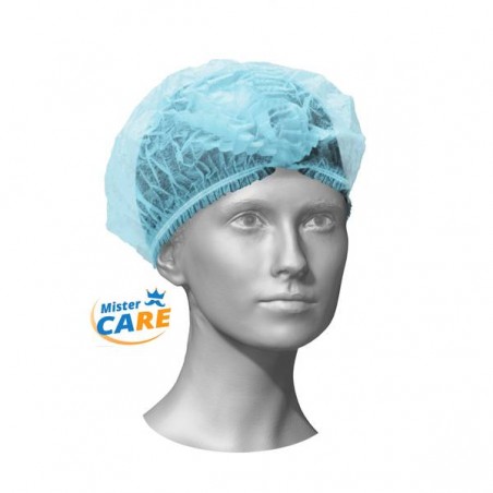 Mr.Care - CUFFIA COPRICAPO PLISSè DETECTABLE CAP AZZURRA 100pz