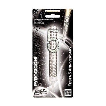 CANDELOTTO TORTA N°5 GLITTER ANNIVERSARY