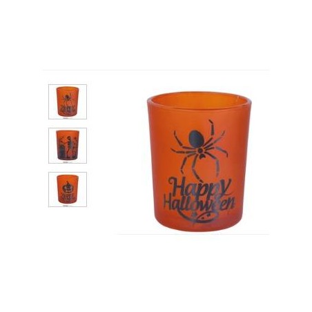 BICCHIERI IN VETRO HALLOWEEN ARANCIONI 3pz