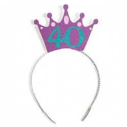 CORONCINA GLITTER 10x7cm 40 ANNI