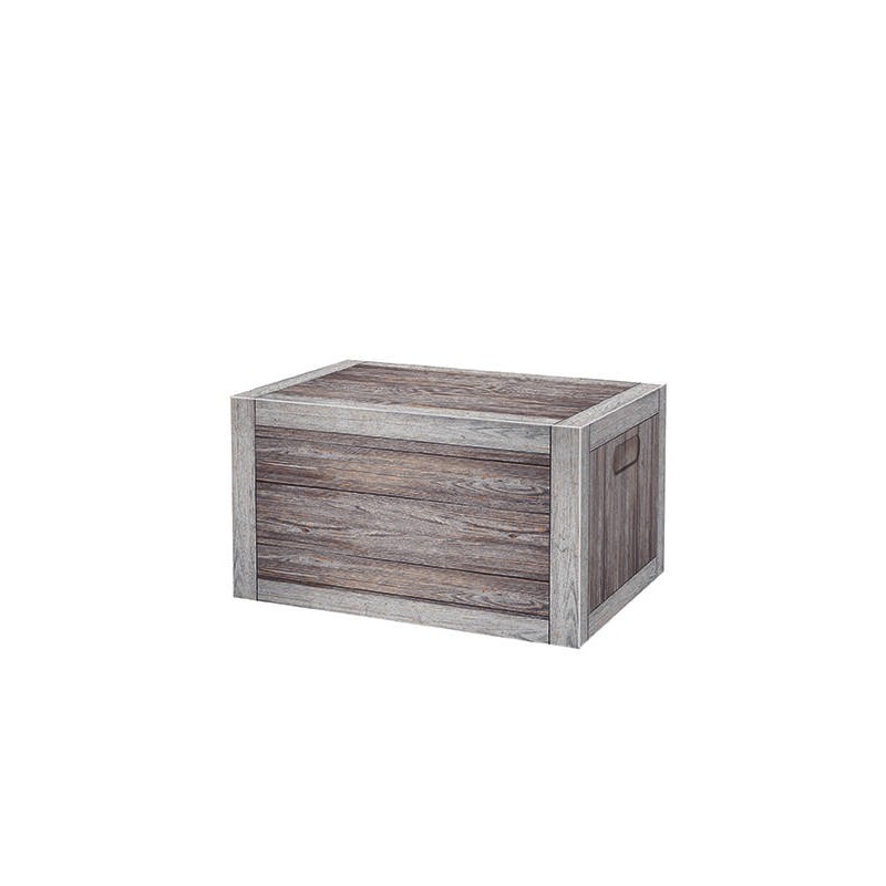 SCATOLA RETTANGOLARE FOLDING BOX 38,5x30x22cm VINTAGE WOOD PORTATA 8kg