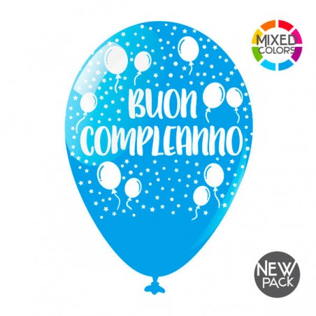 PALLONCINI BUON COMPLEANNO LARGE ASS.TI 10pz