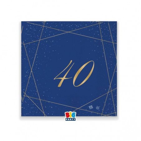 TOVAGLIOLI 25x25cm 40 ANNI BLUE GOLD 20pz