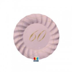 PIATTI ø20cm 60 ANNI ROSE 8pz
