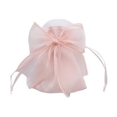 SACCHETTO 9x12cm C/FIOCCO ROSA 12pz