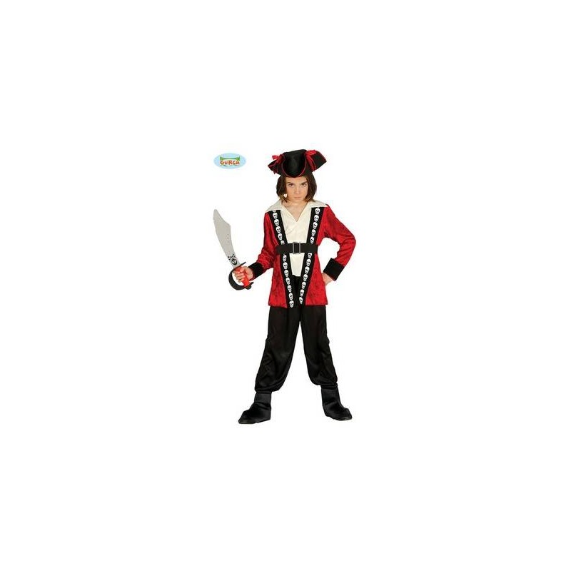 COSTUME PIRATA CAPPELLO, GIACCA CON CAMICIA, CINTURA, PANTALONI 10-12 ANNI