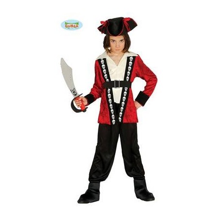 COSTUME PIRATA CAPPELLO, GIACCA CON CAMICIA, CINTURA, PANTALONI 10-12 ANNI