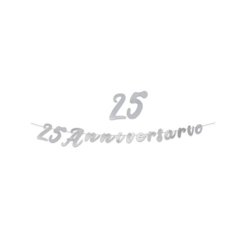 FESTONE METAL ARGENTO 25° ANNIVERSARIO 3mt